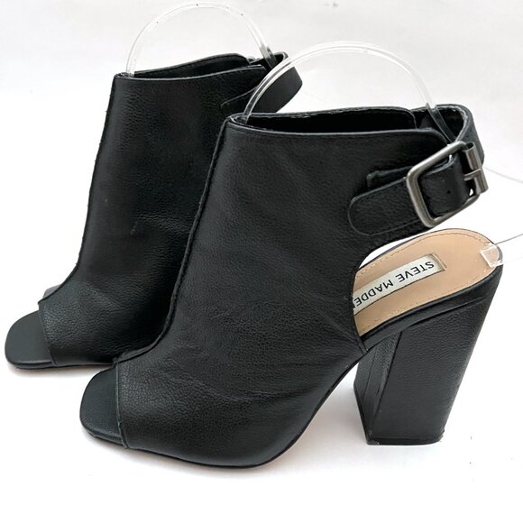 Steve Madden Slinng Talento Leather Open Toe Chunky Heel - Picture 4 of 13